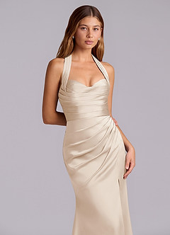 Azazie Destiny Suknie dla druhen Syrena Dekolt w kształcie serca Satyna elastyczna Do ziemi Sukienka image5