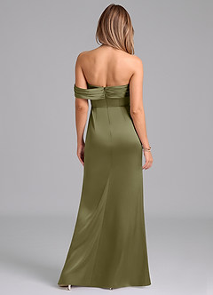 Azazie Lisbeth Bridesmaid Dresses Pistachio Mermaid Off the Shoulder Stretch Satin Convertible Dress image7