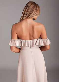 Azazie Lyra Robes de demoiselle d'honneur Robe Trapèze Convertible en Mousseline de soie Rose Pétale image8