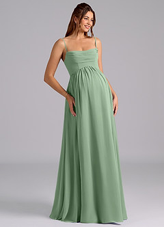 Azazie Saige Maternity Bridesmaid Dresses A-Line Pleated Chiffon Floor-Length Dress image7
