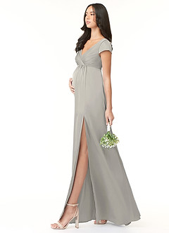 Azazie Allessia Abiti da damigella d'onore premaman Abito A-Line Plissettato Raso Elasticizzato Floor-Length image3