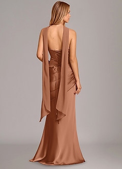 Azazie Pelagia Suknie dla druhen Syrena Gorset Satyna elastyczna Do ziemi Sukienka image4