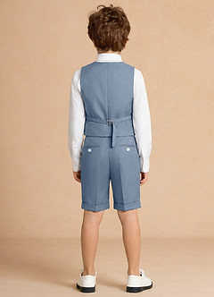 front Finn Dusty Blue Boy Vest 3-Piece Short Suit