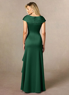 Azazie Anderson vestidos de madre de la novia Vestido de Verde Oscuro de Satén Elástico de Corte En A con Plisado image2