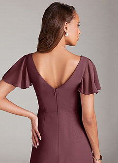 Azazie Soren Bridesmaid Dresses Sangria A-Line Ruched Chiffon Dress image7