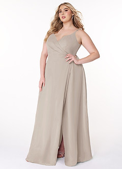 Azazie Lennon Bridesmaid Dresses Frost A-Line Lace Chiffon Dress image10