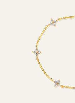 front Crystal Flower Jewelry Set