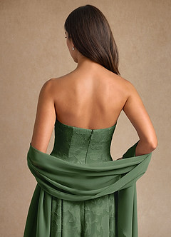 Azazie Lorain Kleider für die Brautmutter A-Linie Plissee Blumen-Burnout Kleid Eukalyptus image11
