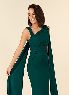Azazie Franchesca vestidos de madre de la novia Vestido de Pino de Chifón elástico de Sirena con Plisado image6