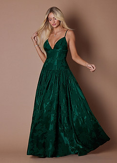 Glen Twilight Green Maxi Dress | Azazie