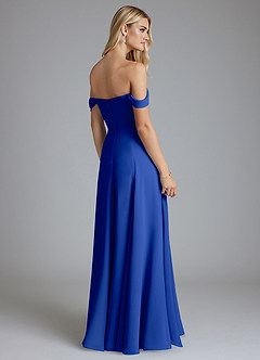 Azazie Seriana Brudtärnklänningar Klä av A-Linje i Chiffong Av axeln Kungsblå image2