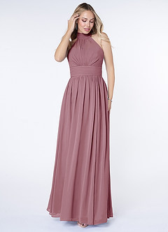 Azazie Iman Bridesmaid Dresses Vintage Mauve A-Line A-Line Ruched Chiffon Dress image7