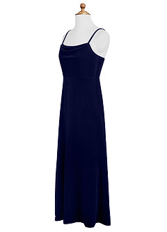 Azazie Solange Junior Dark Navy A-Line Velvet Dress image9