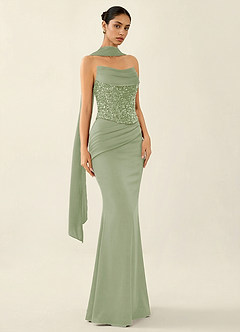 Melisande Mint Green Sparkly Corset Lace Up Back Mermaid Prom Dress image3