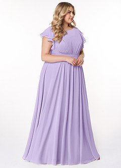 Azazie Daphne Bescheidene Brautjungfernkleider A-Linie Gekräuselt Chiffon Bodenlänge Kleid image9