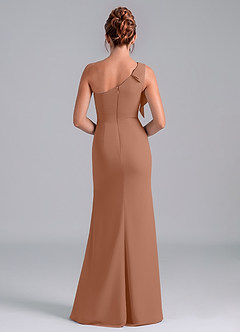 Azazie Rinna Bridesmaid Dresses Bronzer Mermaid One Shoulder Chiffon Dress image2