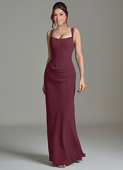 Azazie Niamh Brudtärnklänningar Klä av Sjöjungfru i Chiffong Korsett Cabernet image4