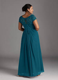 Azazie Jetta Mère de la mariée Robes Robe Trapèze en Mousseline de soie Paillettes Bleu Encre image7