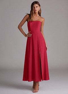 Azazie Wren Bridesmaid Dresses Scarlet A-Line Strapless Chiffon Dress image5