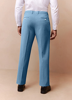 front James Steel Blue Structured Stretch Dress Pants