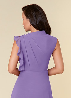 Azazie Narine Kleider für die Brautmutter A-Linie Hoher Halsausschnitt Gefaltet Chiffon Kleid Tahiti image6