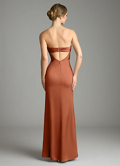 Azazie Leonis Bridesmaid Dresses Cedar Rose Mermaid Pleated Stretch Satin Convertible Dress image2