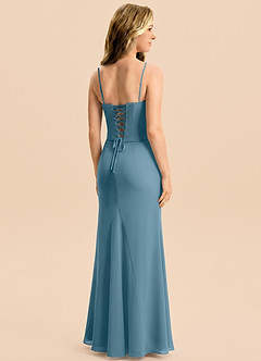 Azazie Sorrel Junior Bermuda Mermaid Pleated Chiffon Dress image2