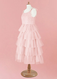 Barbie ♥ Azazie Flower Girl Dresses Blushing Pink A-Line Spaghetti Strap Tulle Dress image12