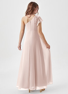Azazie Arabella Junior Rose Petal A-Line Ruched Chiffon Dress image2