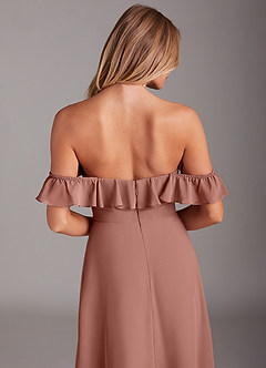 Azazie Lyra Bridesmaid Dresses Cedar Rose A-Line Chiffon Convertible Dress image8