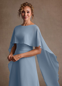 Azazie Marilla Klänningar till brudens mor Klä A-Line i Chiffong Plisserad Dammblå image8