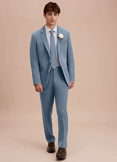front Ethan Dusty Blue Refined Weave Suit