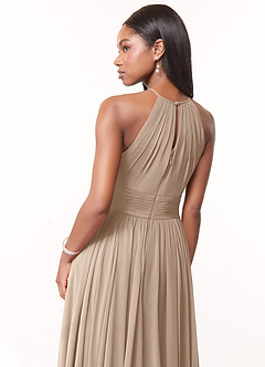 Azazie Cherish Brudtärnklänningar Klä av A-Linje i Chiffong Plisserad Taupe image5
