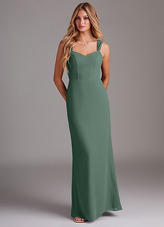 Azazie Denice Brautjungfernkleider Etui Gefaltet Chiffon Kleid Seemoos image1