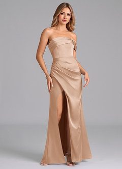 Azazie Lisbeth Bridesmaid Dresses English Rose Mermaid Off the Shoulder Stretch Satin Convertible Dress image4