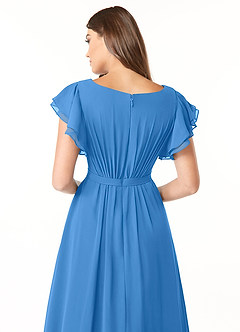 Azazie Daphne vestidos de dama de honor modestos Vestido de Corte En A Volantes Hasta el suelo Gasa image5