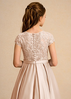 Azazie Bunny Junior Formal Sukienki dla dziewczynek sypiących kwiaty Suknia balowa Koronka Sznurówka Długość kostki Sukienka image7