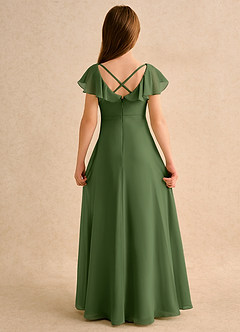 Azazie Nari Junior Formal Flower Girl Klänningar Klä A-Line i Chiffong med ärmar image7