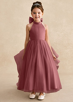 Azazie Bev Flower Girl Dresses Amethyst A-Line Convertible Tulle Dress image3
