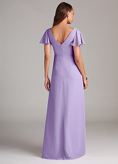 Azazie Soren Bridesmaid Dresses Lilac A-Line Ruched Chiffon Dress image2