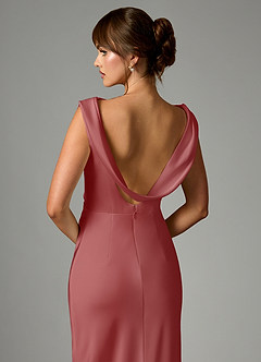 Azazie Kieryn Bridesmaid Dresses Antique Rose Mermaid Pleated Stretch Satin Dress image2