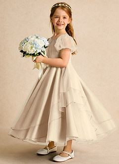 Azazie Duckie Flower Girl Klänningar Klänning Balklänning i Tyll Plisserad image4