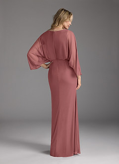 Azazie Ysabella Mother of the Bride Dresses Desert Rose Mermaid Pleated Mesh Dress image11