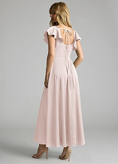 Azazie Bondi Abiti da Damigella Abito A-Line in Raso Elasticizzato Increspato Rosa Rossore image2