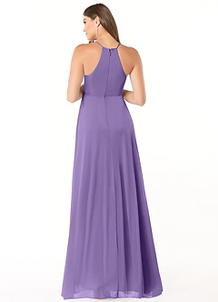 Azazie Annabelle Maternity Bridesmaid Dresses A-Line V-Neck Pleated Mesh Floor-Length Dress image2