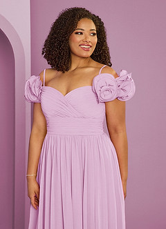 Barbie ♥ Azazie Jurken voor bruidsmeisjes Converteerbaar Jurk van Chiffon met A-Lijn Off the Shoulder Snoep Roze image9
