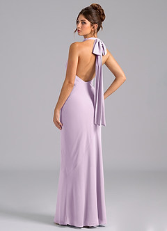 Azazie Velli Bridesmaid Dresses Frosted Lilac Mermaid Bow Chiffon Dress image7