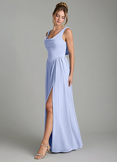 Azazie Novi Robes de demoiselle d'honneur Robe Trapèze en Mousseline de soie Plissée Eis image4