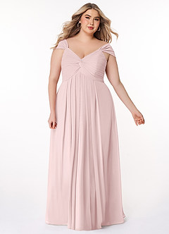 Azazie Kaitlynn Brautjungfernkleider Wandelbar Empire Gerafft Chiffon Kleid Zartrosa image10