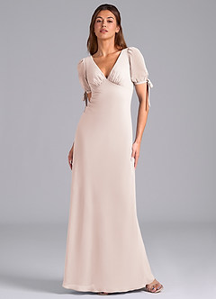 Azazie Pheby Bridesmaid Dresses Rose Petal A-Line Pleated Chiffon Dress image1